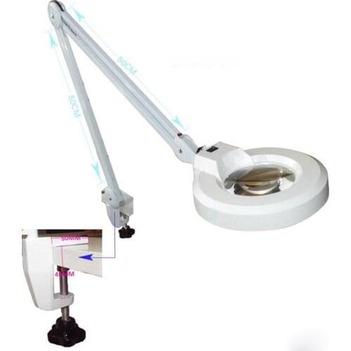 Large Desktop Clip-on Magnifying Glass Lighted Magnifier Green Optical Glass Folding PCB Precision Parts Inspect Repairing Loupe