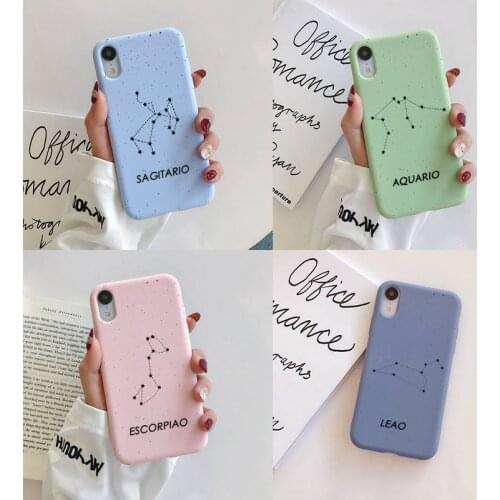 12 constellations zodiac signs Liquid Silicone Phone Case For iphone 11 Pro Max X XS Max XR 7 8 6 6S Plus Couples TPU Cases Capa