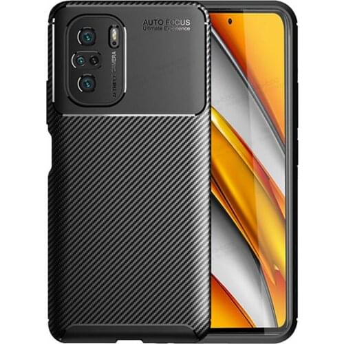 Carbon Fiber Case For Xiaomi Poco F3 Phone Cover Pocof3 Pocco Pocophone Poko Little F 3 Silicone Frame Camera Shockproof Coque