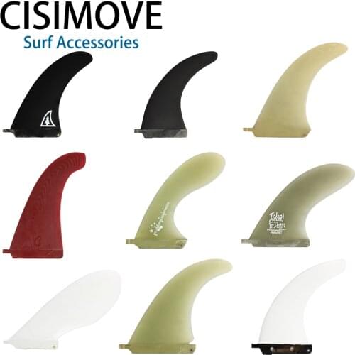 CISIMOVE fiberglass graphic single center fin tail fin FCS surf fin for surfboard SUP board long board