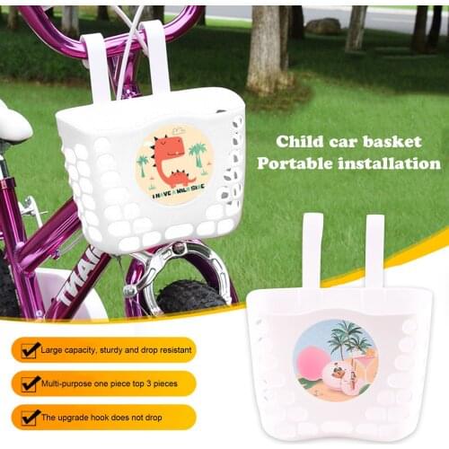 Kids Bike Pannier Basket For Most Kids Multicolor Bikes Tricycle Scooter Supplies Handlebar Carrier Bicycle Storage Box