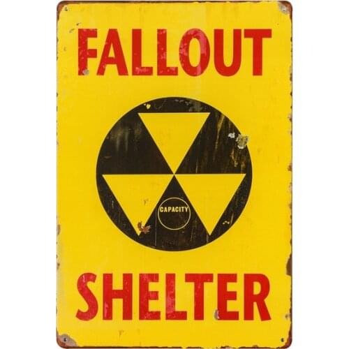 DL-Christmas Gifts "Fallout Shelter Vintage Look Reproduction Metal Tin Sign,Garage Decor Man Cave sign