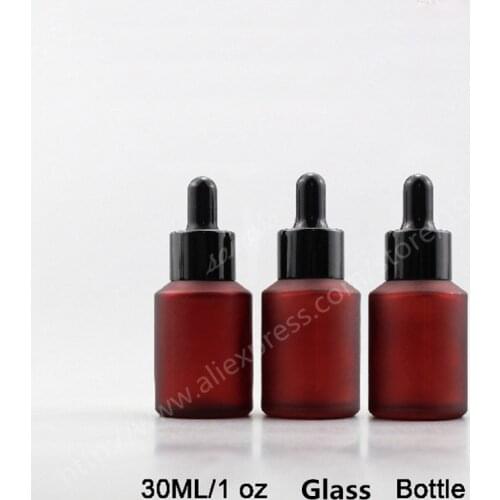 Free shipping 200pcs 30ml Frosted Brown glass dropper bottles Enssential Oil bottles Sample Glass Bottle with dropper