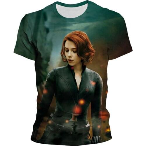 Summer Marvel The Avengers 3D T shirt Men Women Children Streetwear Black Widow Printed T-shirts Boy Girl Kids Cool Tops Tee New