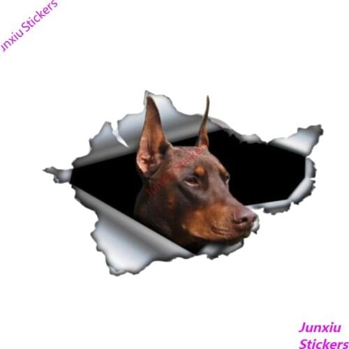 Personality Car Sticker Brown Doberman 3D Pet Vinyl Waterproof Car Window High Quality Accessories Decorative PVC 13cm X 9cm