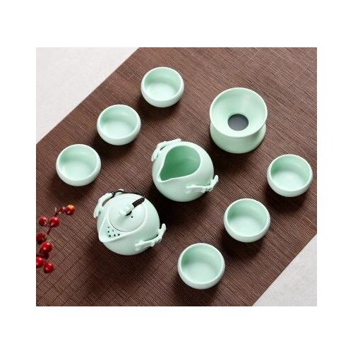 Top ceramics tea set 10-piece tea set crafts handmade teapot best kungfu Ruyao teaset