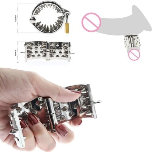 KALIS TEETH SHARP - 4 ROWS Ring Scrotum Pendant Male Chastity Device penis rings male chastity Spike Ring Male Cock Ring C049
