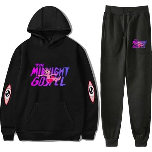 Anime The Midnight Gospel Cartoon Cute Logo Harajuku Jogger Sweatshirt Sets Sports Hoodies Sweatshirts+pants Sets Piece Full