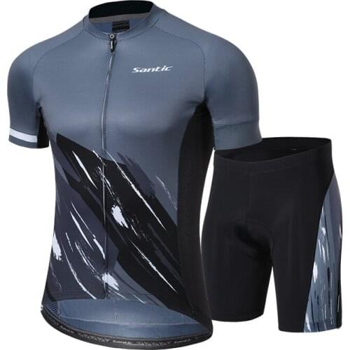 Santic Men Summer Cycling Suits Jersey shorts Set MTB Bicycle Cycling Clothing Mountain Bike Wear Clothes Breathable Asian size