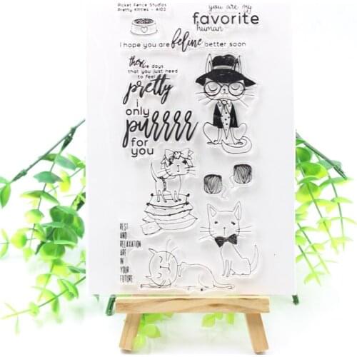 KSCRAFT Cute Cats Transparent Clear Silicone Stamps for DIY Scrapbooking/Card Making/Kids Crafts Fun Decoration Supplies 313