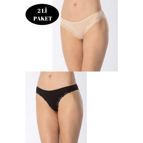 LUXXA 2'Lİ LACY BLACK TEN WOMEN PANTIES KIT
