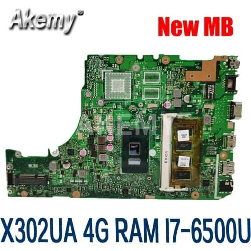Akemy X302UA_UJ mainboard For Asus X302UA X302UV X302UJ Laptop motherboard with 4GB-RAM I7-6500U