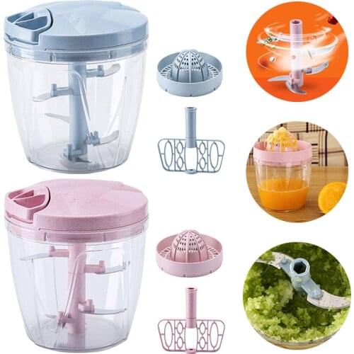 Wheat Straw Manual Meat Grinder Stainless Steel Food Chopper Mincer Mixer Blender Home Kitchen Nuts Shredder Food Appliances