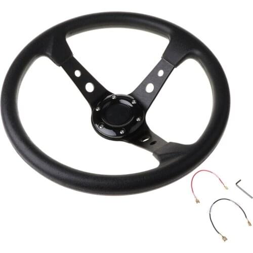 Car Modification Sport Steering Wheel Universal 14 inch/350MM PVC Leather Auto Racing Steering Wheels LX0E