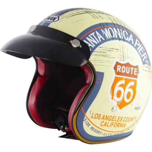 Motorcycle Helmet Classic Retro Vintage German Style Open Face Helmet Biker Scooter Chopper Cruiser Moto Helmet Glasses Mask