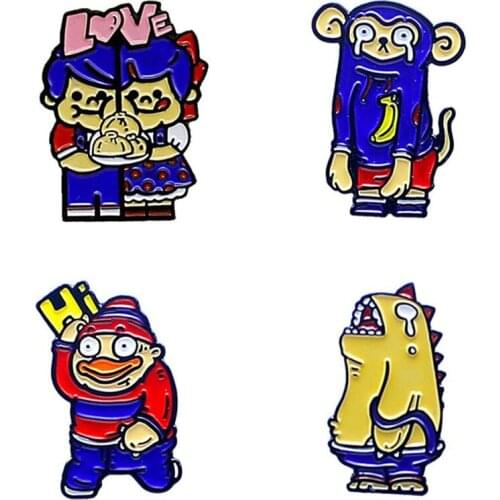 Cartoons Badges Enamel Brooches Lapel Pins For Women Anime Avatar Badges Decorative Hijab Pins Gothic Style Brooches On Backpack