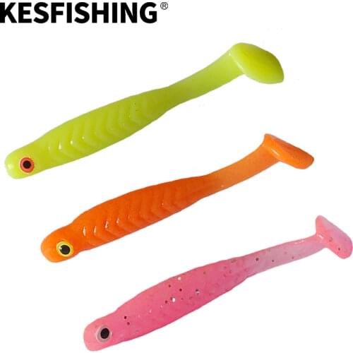 KESFISHING Soft lure Swimbait Ice Fishing 4.4cm 12pcs 0.5g Lucky Minnow Fishing Bait Iscas Tackle Worm LureKESFISHING