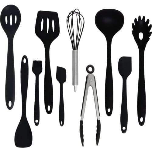 Chef Prosentials 10PCS Kitchen Cooking Utensil sets, Silicone Cookware Utensil Tools, Non-stick Spatula Spoon, High temperature