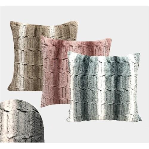 Three-Dimensional Slub Flower Plush Cushion Cover Warm Soft Modern Home Decoration Pillowcase Sofa Chair Seat Cushions Case