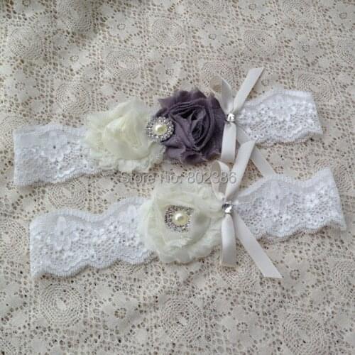 Ivory Grey Shabby Flower Headband