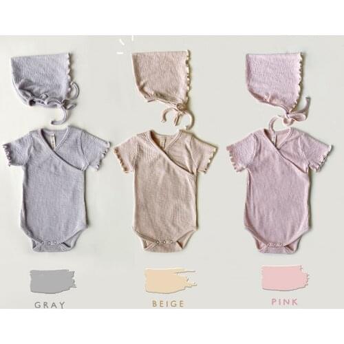 Newborn Baby Clothes With Hat Summer Baby Romper Short Sleeve Infant Baby Girls Boys Jumpsuit Ice Cream Color Sleepwear Cotton