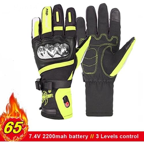 Winna 7.4V Electric Heated Gloves Winter Warm Motorcycle Sports Cycling Ski Gloves Battery Heating Gloves 3 Levels Control