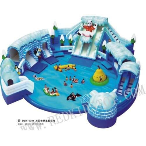 Durable Ice&Snow World Themed Outdoor Inflatable Castle HZ-20200802