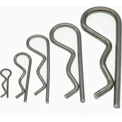 Stainless Steel R Shaped Spring Cotter Clip Pin 1.2mm 1.8mm 2mm 3mm 4mm Dia Fastener Hardware for Repairing Cars