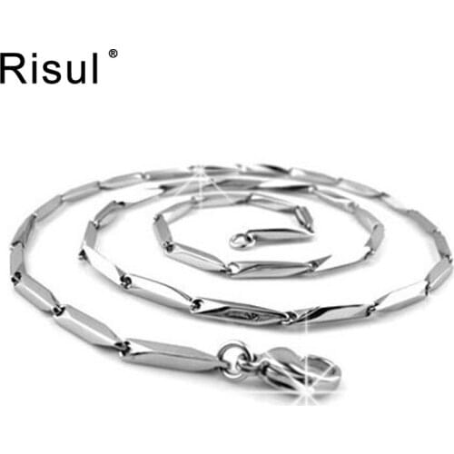 Risul Mens Fashion Stick Necklace 316L Stainless Steel 3mm 19 inch Shiny Model Chain good quality necklaces
