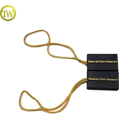 ST01 custom logo name elastic string plastic embossed seal tags