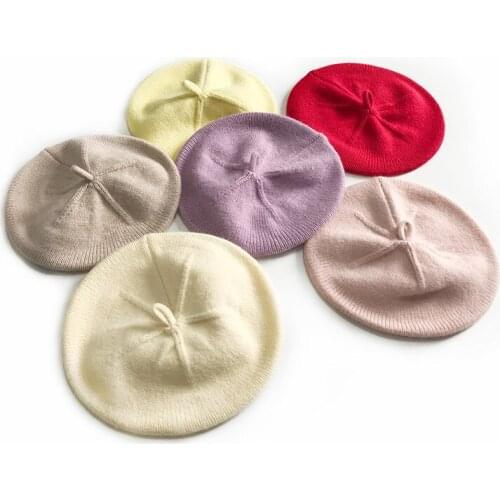 Fashion Cute Children Beret Hats Baby Autumn Winter Warm Cap Kids Girls Multicolor Woolen Knit Caps Bonnet For 1-7 Years
