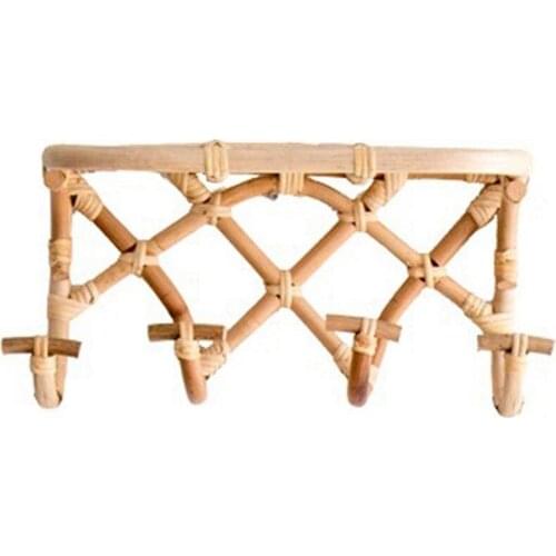 Rattan Clothes Hanger Hook Storage Rack Organizer Wall Mounted for Coat Hat Hooks Towel Handbag Holder Bathroom