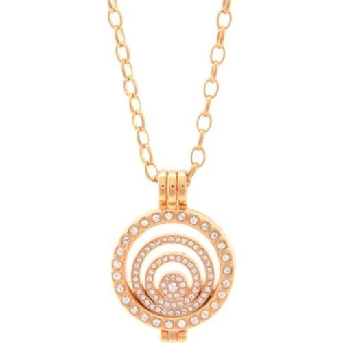 Vinnie Design 25mm Coin Necklace Sets Coin Holder fit My 25mm Coin Pendant Disc Interchangeable Fashion Women 45cm Link Chain