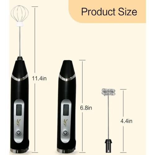 Milk Frother Coffee Frother Electric Whisk USB Rechargeable 3-speed Adjustment Milk Bubbler for Coffee Beating Eggs WXV