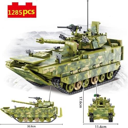 WW2 Military series Chinese Armored Force 05-type amphibious armored infantry fighting vehicle Building Blocks Toys Gifts