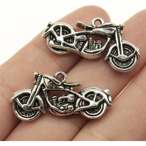 WYSIWYG 2pcs Charms Motorcycle Motorcross 34x16mm Antique Making Pendant Fit Vintage DIY Handmade Jewelry