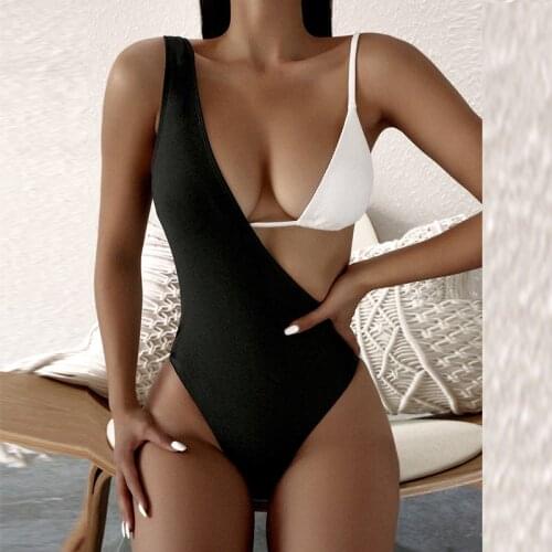 Sexy Solid Color Splicing Hollow Out Bikini Three Piece Irregular Micro Brazil Women Swimwear 2021 Fashion Summer Beachwear Suit