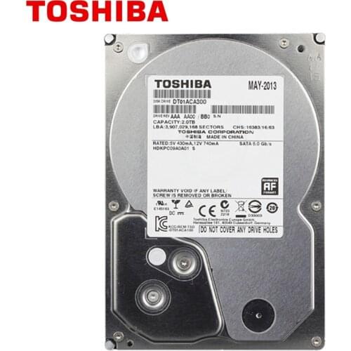 Toshiba 2TB 3TB HDD 7200 RPM 3.5" 6Gb/s SATA3 64MB Hard Disk Drive Model DT01ACA200 DT01ACA300