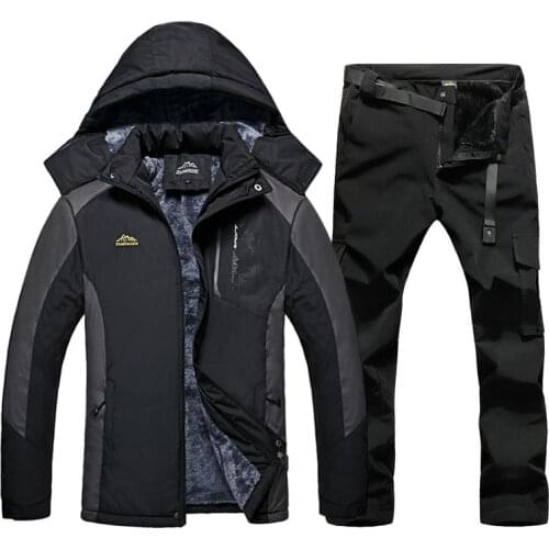 2021 Winter Ski Suit For Men Waterproof Windproof Super Warm Thermal Fleece Snow Coat Men Snowboard Jacket And Pants Sets Brands
