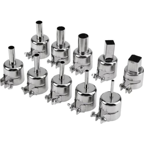 10Pcs Set Heat Tool Nozzles Kits for Hot Air Soldering Station Repair Tools Heat Tool Hair Dryer