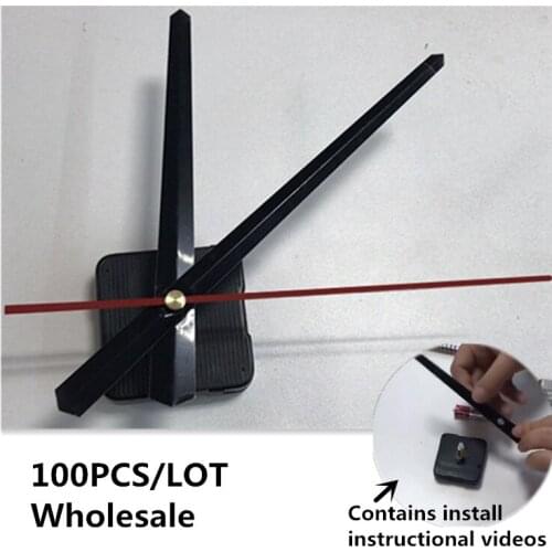 100PCS 28MM Shaft Sweep Quartz Clock Movement with hook Silent Clock DIY with pointer Wall clock movement replacement parts