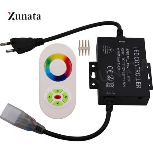 110V 220V 1500W RGB controller Led dimmer 5key RF touch remote control EU plug / US plug Free shipping