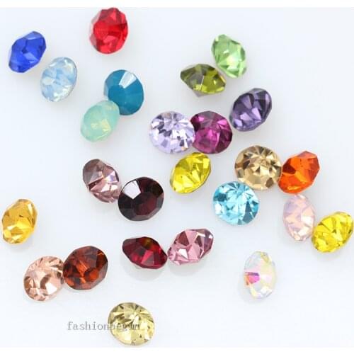 144p ss1 Round Color pointed Foiled back czech Crystal Diamante rhinestones watch repair Glass strass stone Jewelry making beads