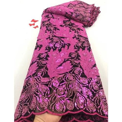 2021 African French Tulle Lace Fabric High Quality Nigerian Sequin Embroidered French Tulle Lace Fabric D4240