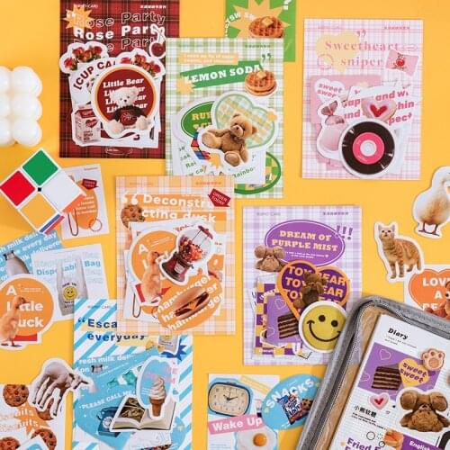 24pcs/pack Cute Bear Stickers Daily Life Ablum Diary Scrapbooking DIY Decoration Mobile Stickers Flakes Kawaii Stationary