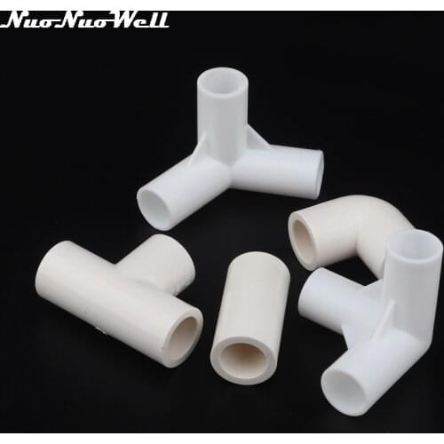 3pcs 16mm PVC Straight Elbow Tee Connector Four Way Joint 90 120 degree PVC Pipe Adapter DIY Wardrobe Tent Shoe Rack Fittings