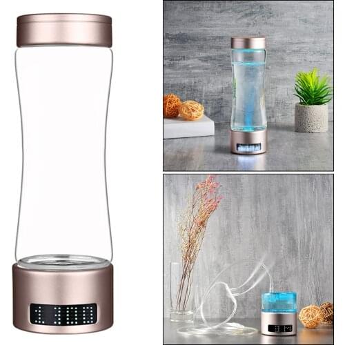 400ml Hydrogen Rich Water Cup Rechargeable Ionizer Maker High Borosilicate Glass Antioxidants Hydrogen Electrolysis Water Bottle