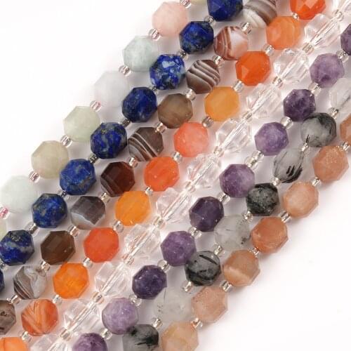 AAA Natural Stones Botswana Agates Morganite Lapis Lazuli Faceted OIive Shape Loose Beads for Jewelry Making DIY Bracelet 15