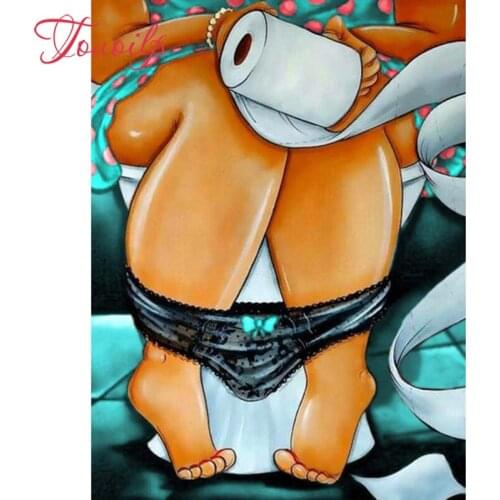 TOUOILP Full Square/Round Drill DIY Diamond Painting "bathroom woman" Embroidery Cross Stitch 3D Mosaic Rhinestones Home Decor