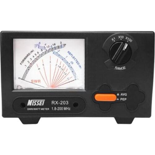 NISSEI RX-203 Power Meter 1.8-200Mhz Short Wave UV Standing Wave Meter SWR RX203 Digital Power Meter Device for Two Way Radio